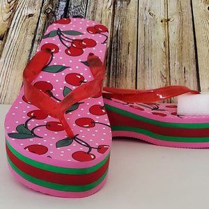 Womens platform sandals cherry red size XL 11-12